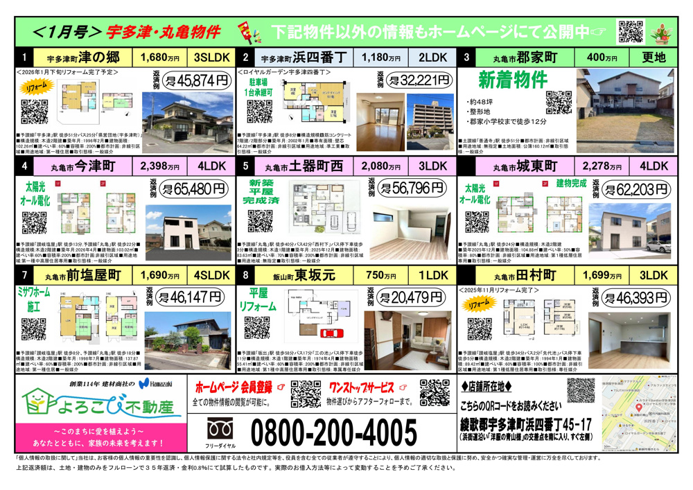 １月号　チラシ　宇多津・丸亀方面の画像