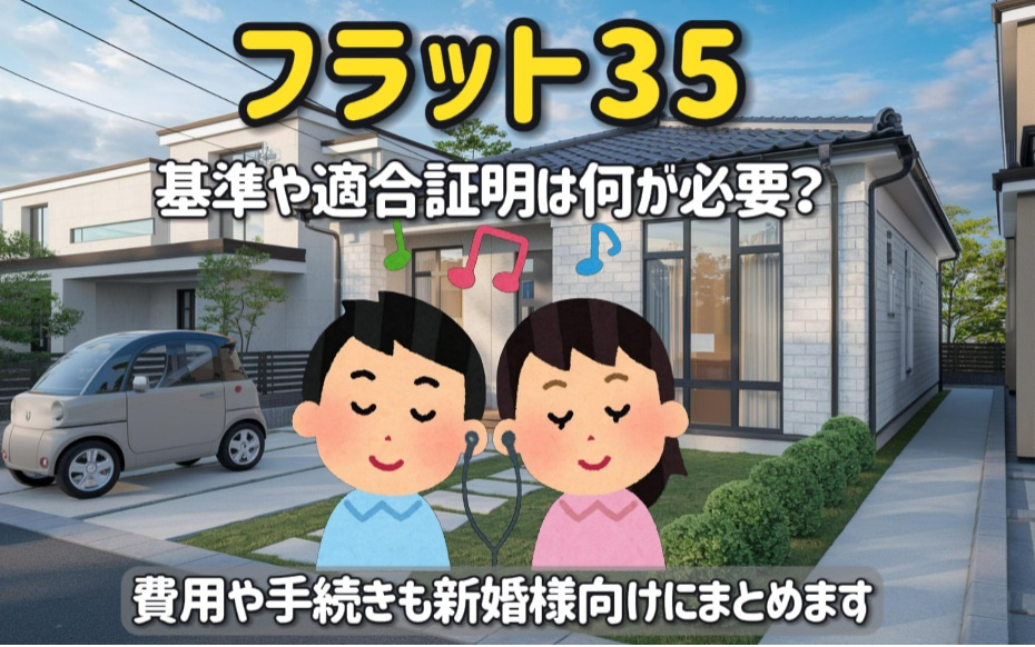 フラット35の基準や適合証明は何が必要?費用や手続きも新婚様向けにまとめますの画像