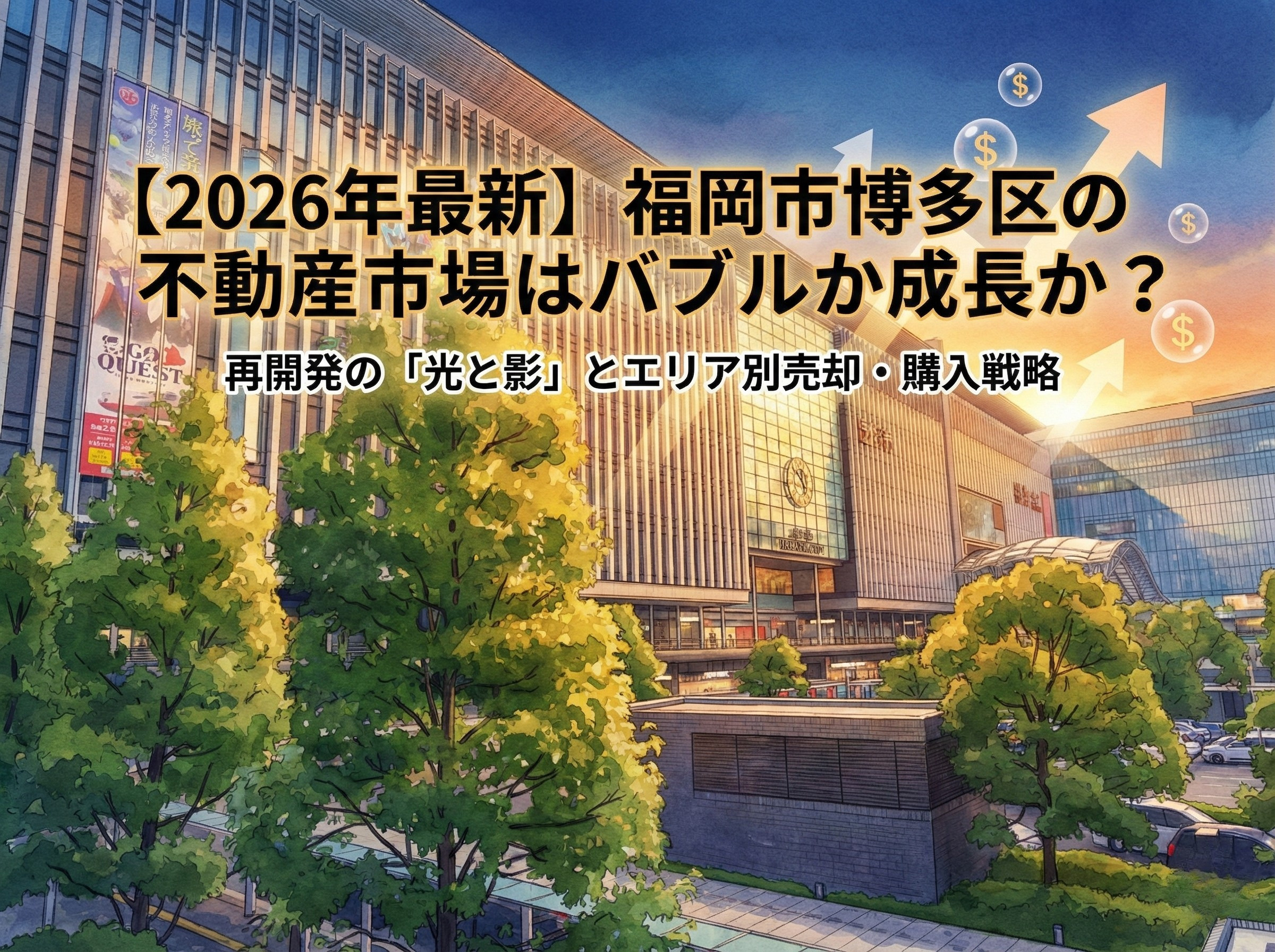 【2026年最新】福岡市博多区の不動産市場はバブルか成長か?再開発の「光と影」とエリア別売却・購入戦略の画像