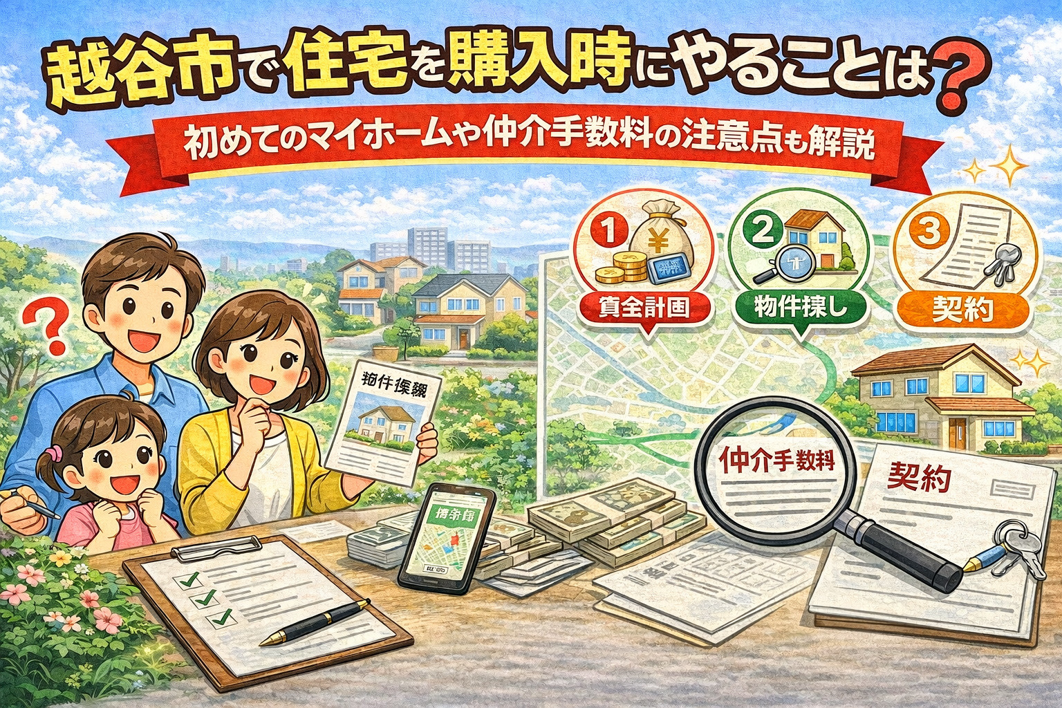 越谷市で住宅を購入時にやることは？初めてのマイホームや仲介手数料の注意点も解説の画像