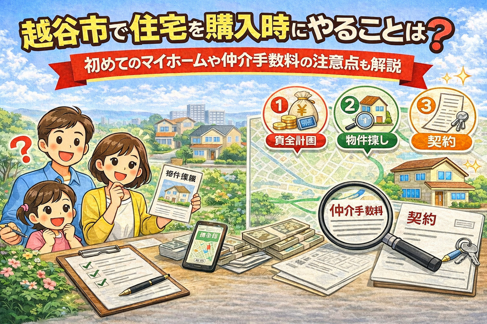越谷市で住宅を購入時にやることは？初めてのマイホームや仲介手数料の注意点も解説の画像