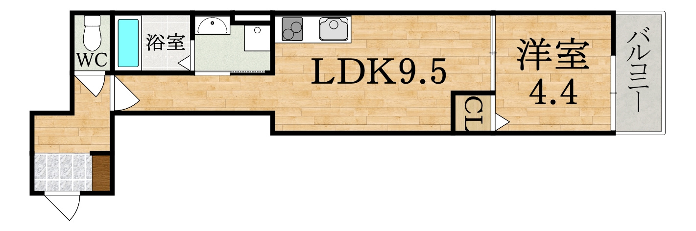 A PLAN 間取り図（1LDK）