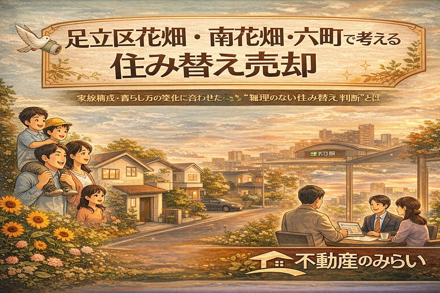 足立区花畑・南花畑・六町で考える住み替え売却 ── 家族構成・暮らし方の変化に合わせた“無理のない住み替え判断”とはの画像