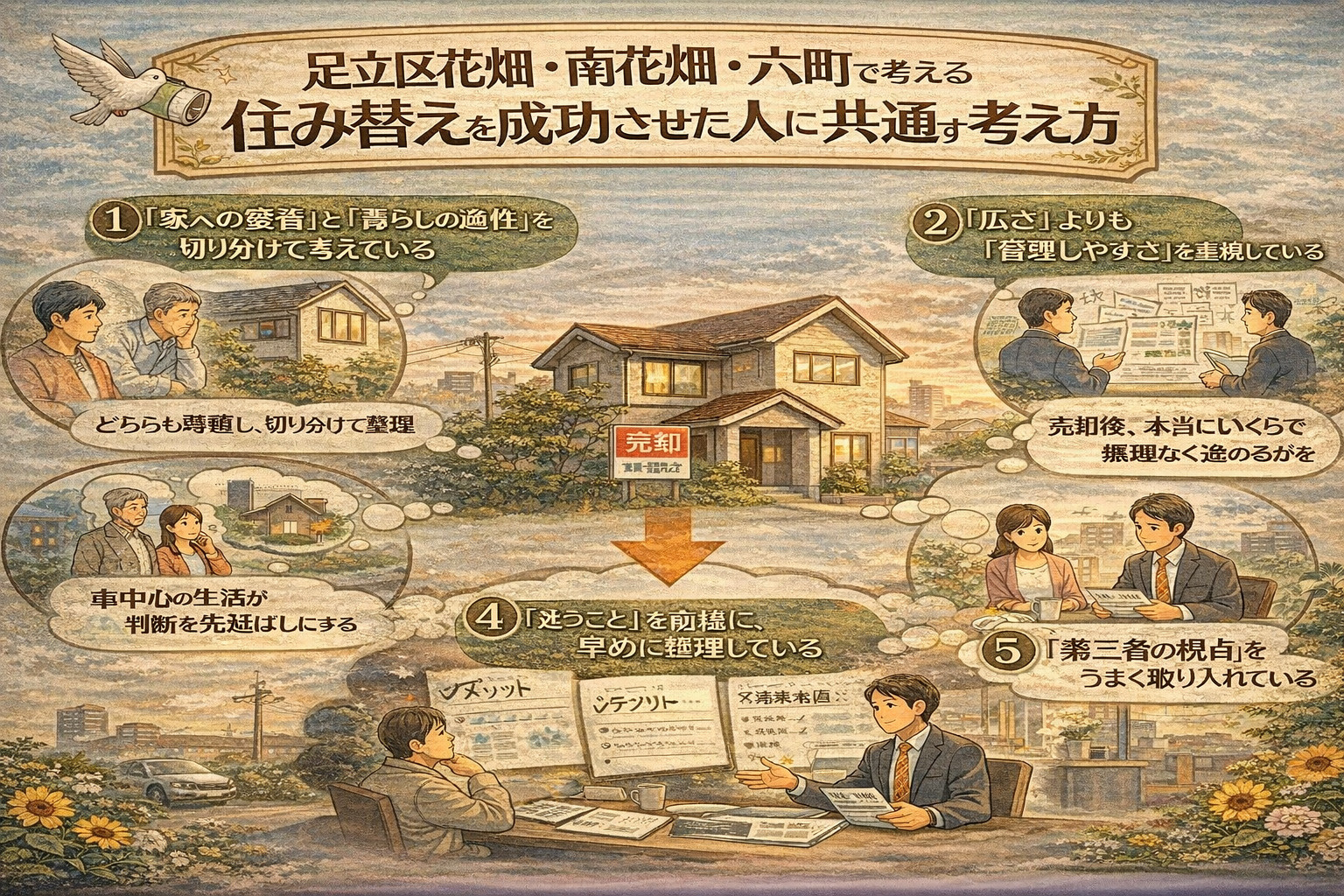 足立区花畑・南花畑・六町で住み替えを成功させた人の考え方