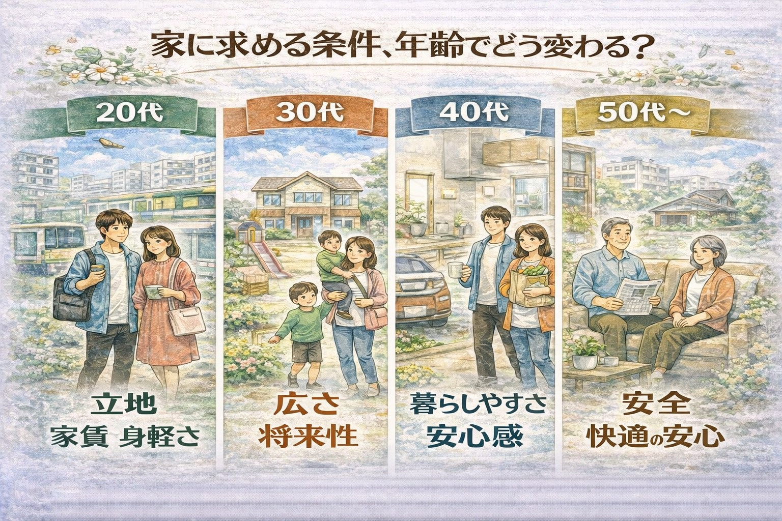 家に求める条件、年齢でどう変わる？の画像