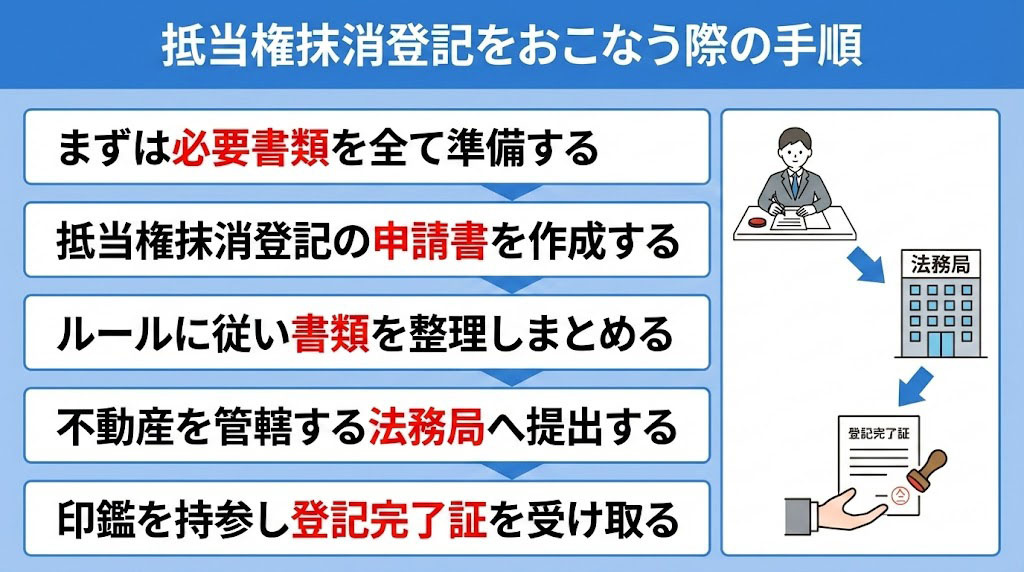 抵当権抹消登記をおこなう際の手順
