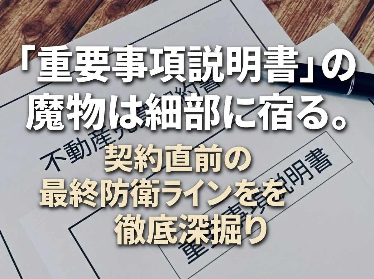 【2026年完全保存版】「重要事項説明書」の魔物は細部に宿る。契約直前の最終防衛ラインを徹底深掘りの画像