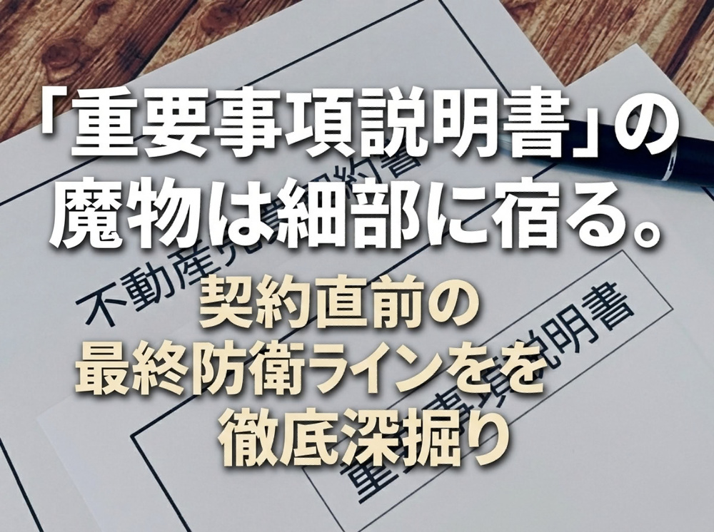 【2026年完全保存版】「重要事項説明書」の魔物は細部に宿る。契約直前の最終防衛ラインを徹底深掘りの画像