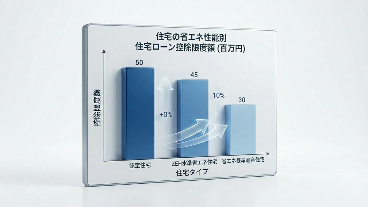 住宅性能ごとの借入限度額の違いを分かりやすく示したグラフ