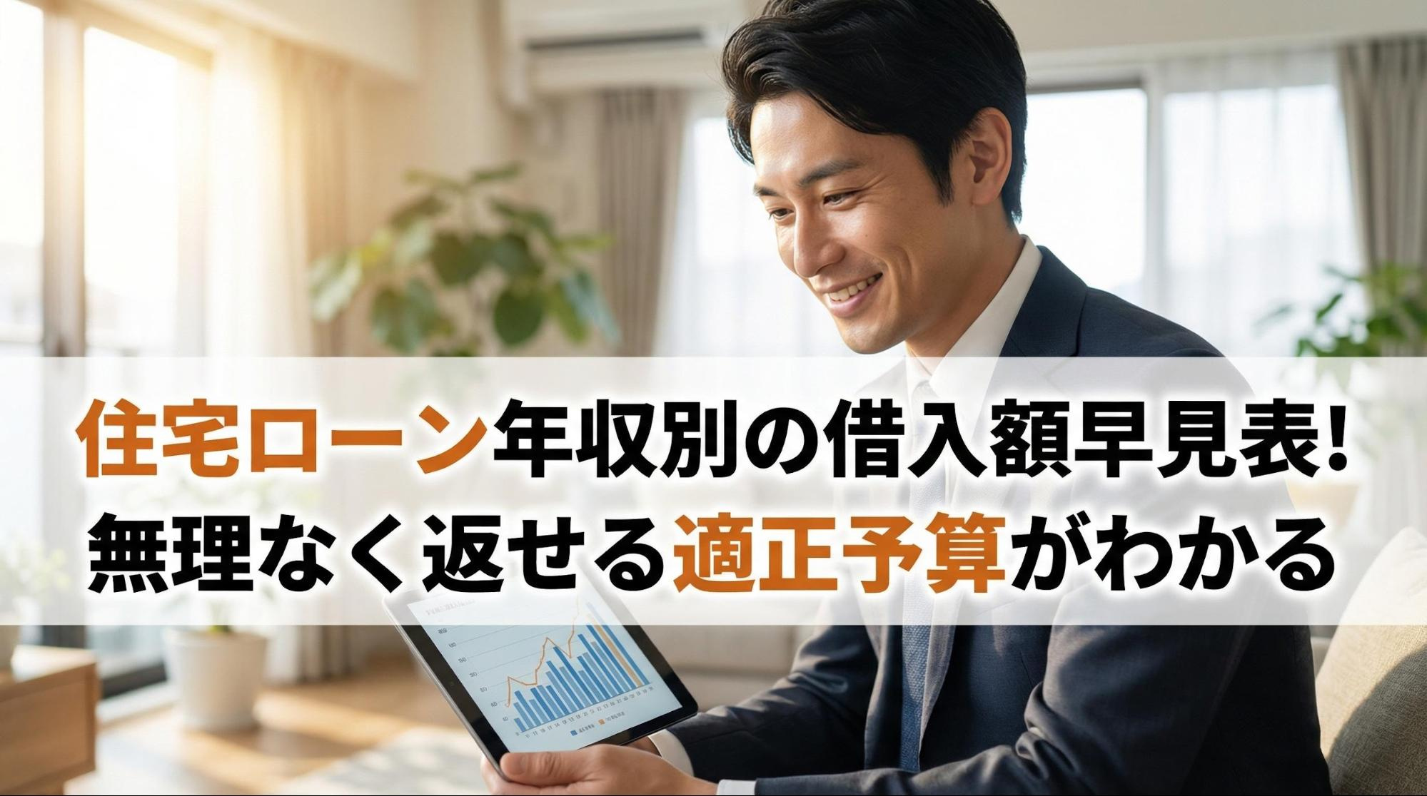 住宅ローン年収別の借入額早見表！無理なく返せる適正予算がわかるの画像