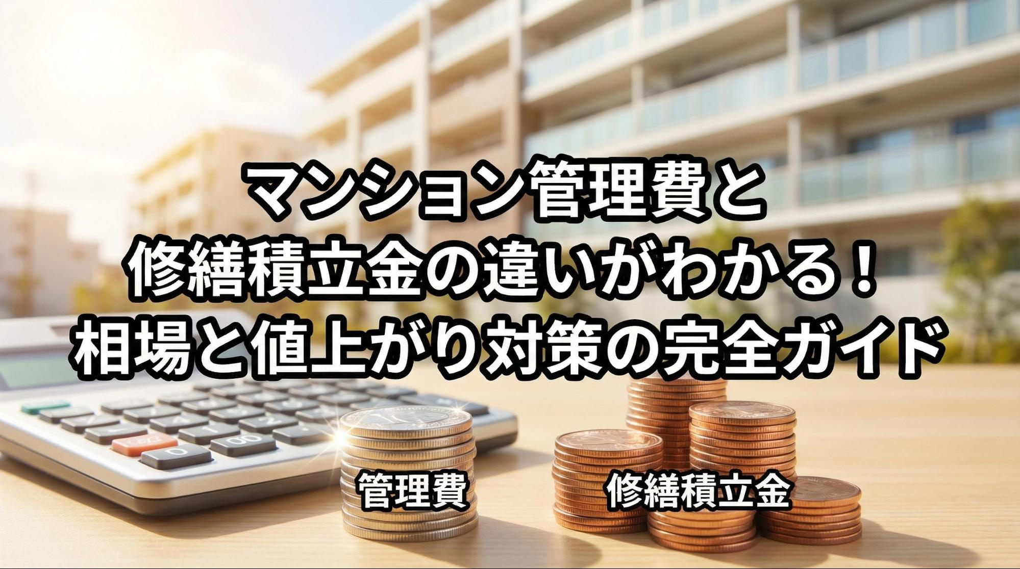 マンション管理費と修繕積立金の違いがわかる!相場と値上がり対策の完全ガイドの画像