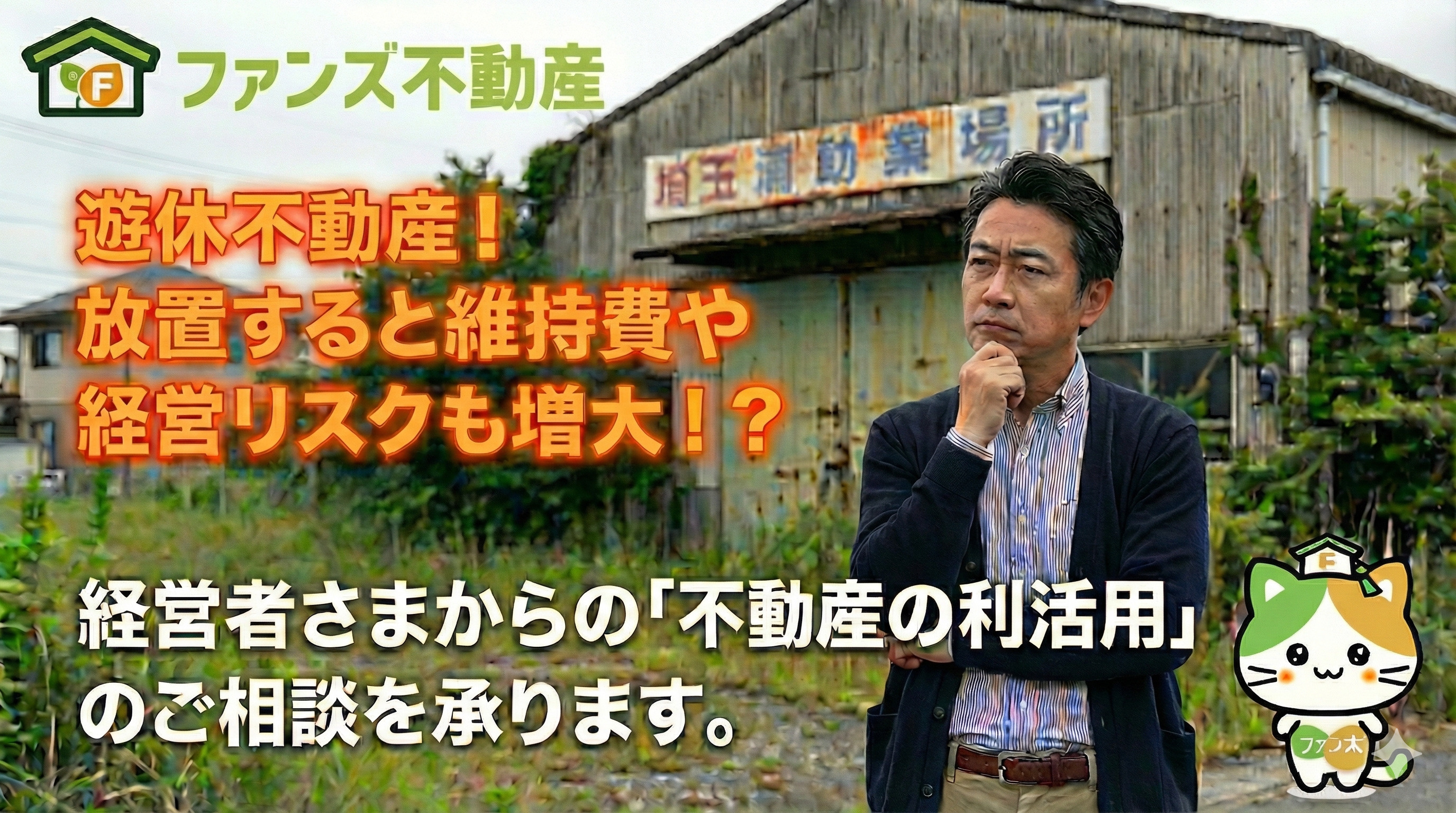 遊休不動産！放置すると維持費や経営リスクも増大！？経営者さまからの「不動産の利活用」のご相談を承ります。の画像