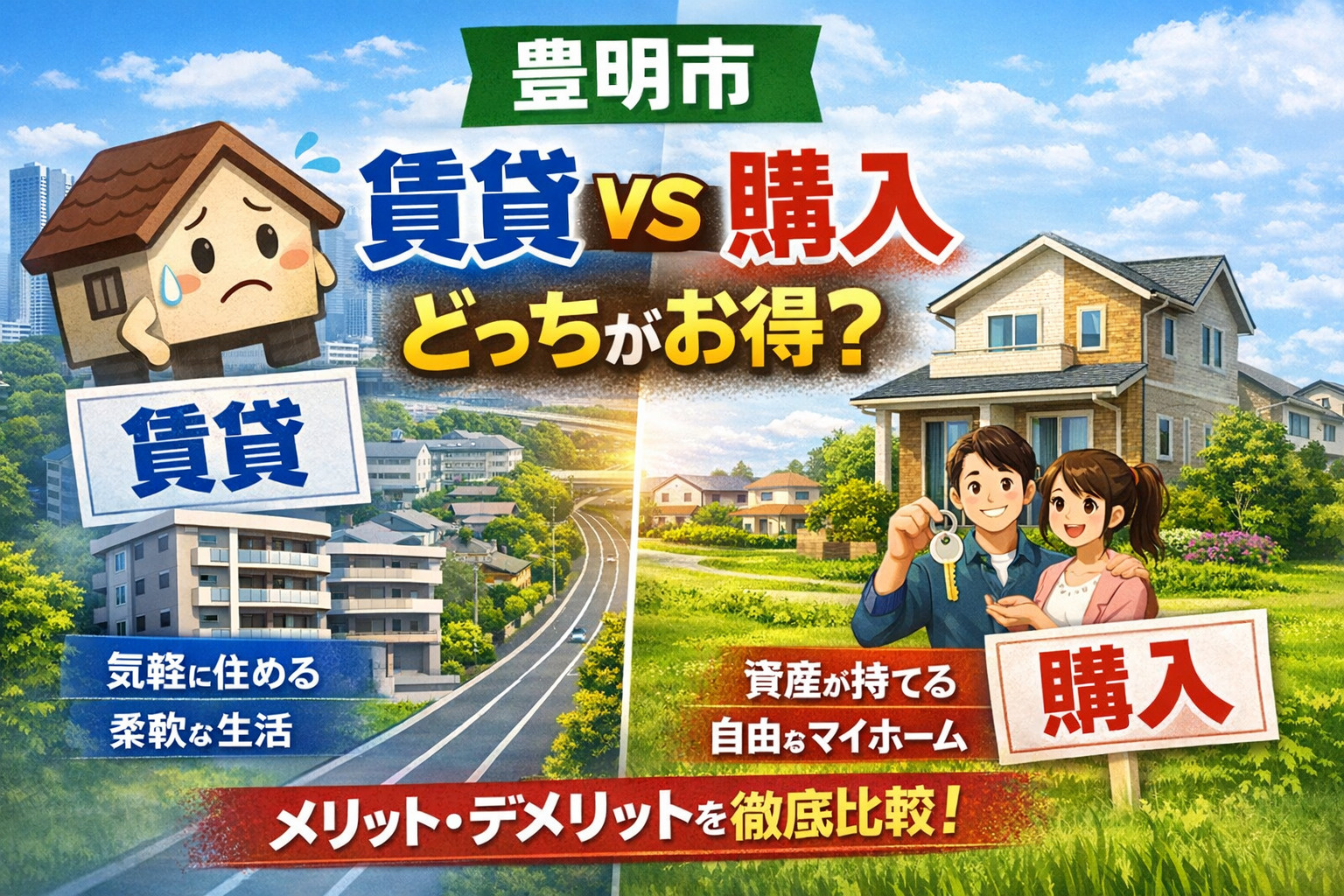【豊明市】賃貸と購入どっちがお得？後悔しない不動産選び完全ガイド【2026年最新版】の画像