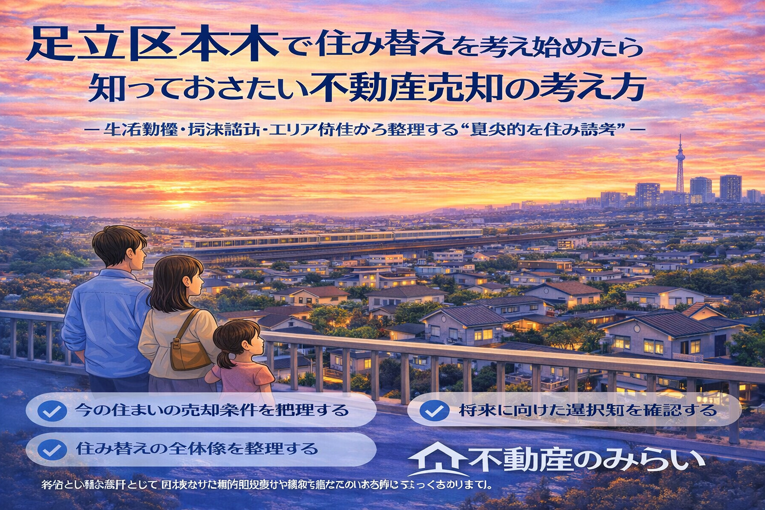 足立区本木で住み替えを考える方向けの不動産売却ガイドのイメージ