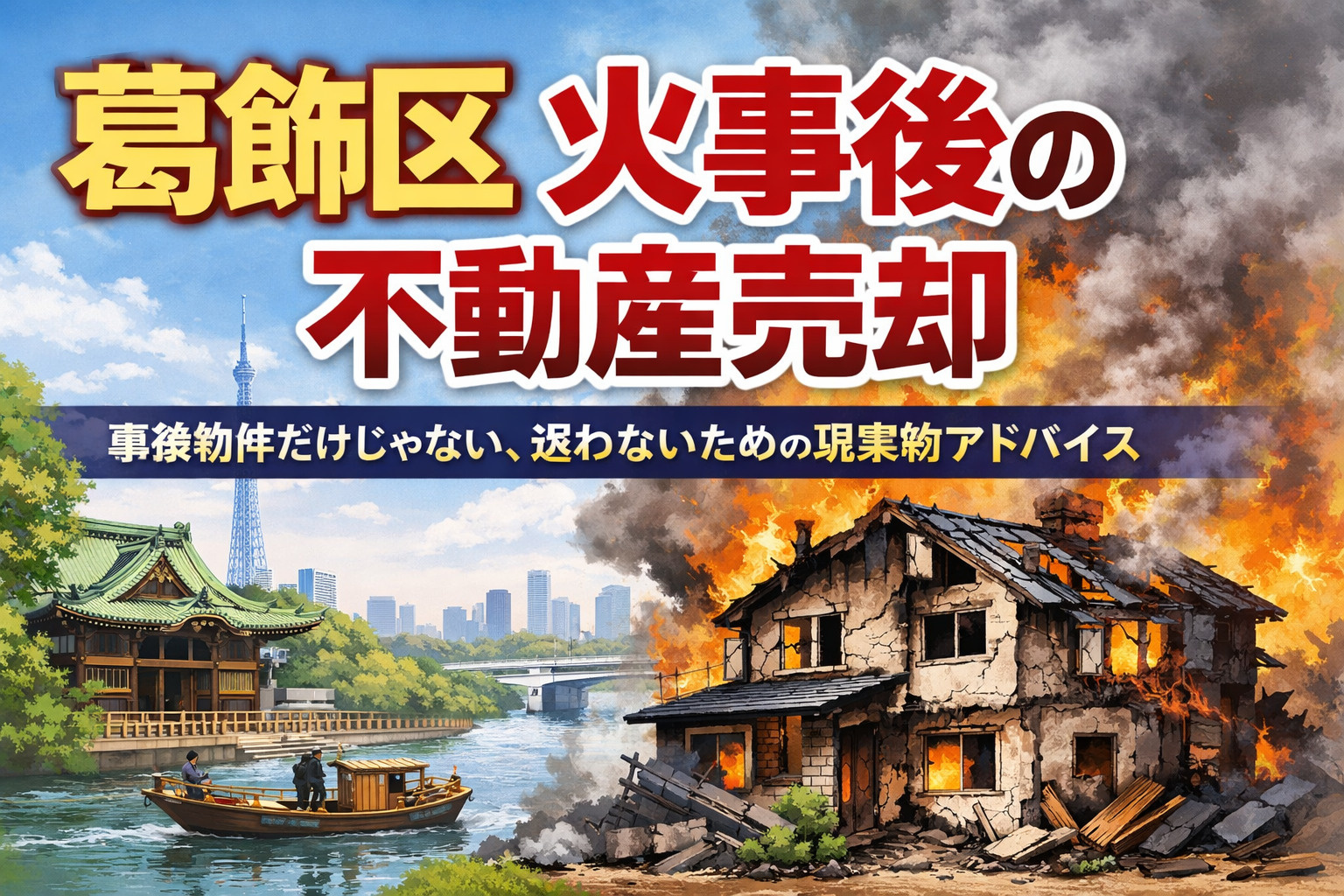 【実績多数】葛飾区で火事に遭った家は売れる？ 「もう売れない」と思い込んで損をする前に知ってほしい現実の画像