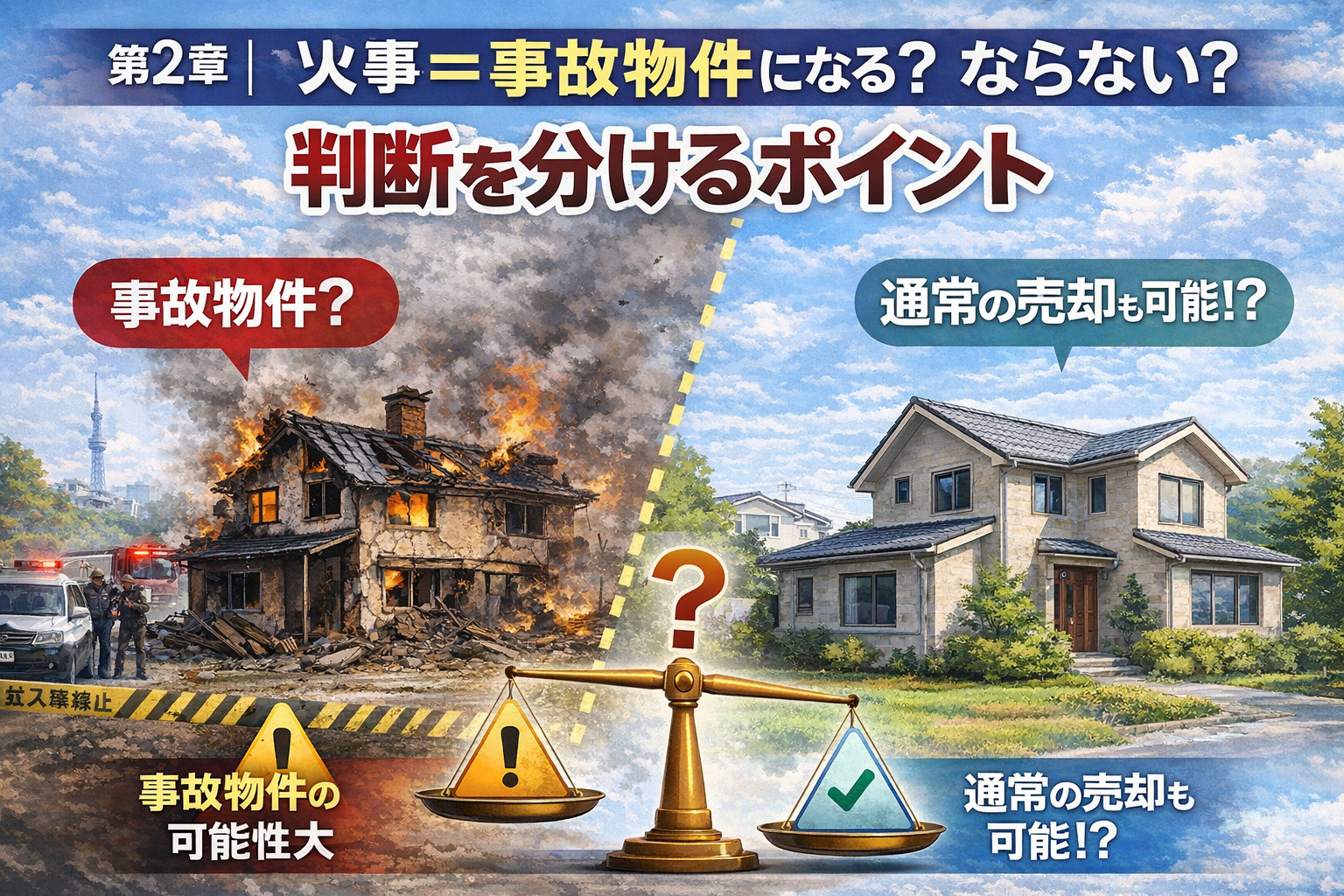火事があった家が事故物件になるかどうかの判断ポイントを葛飾区の事例で解説