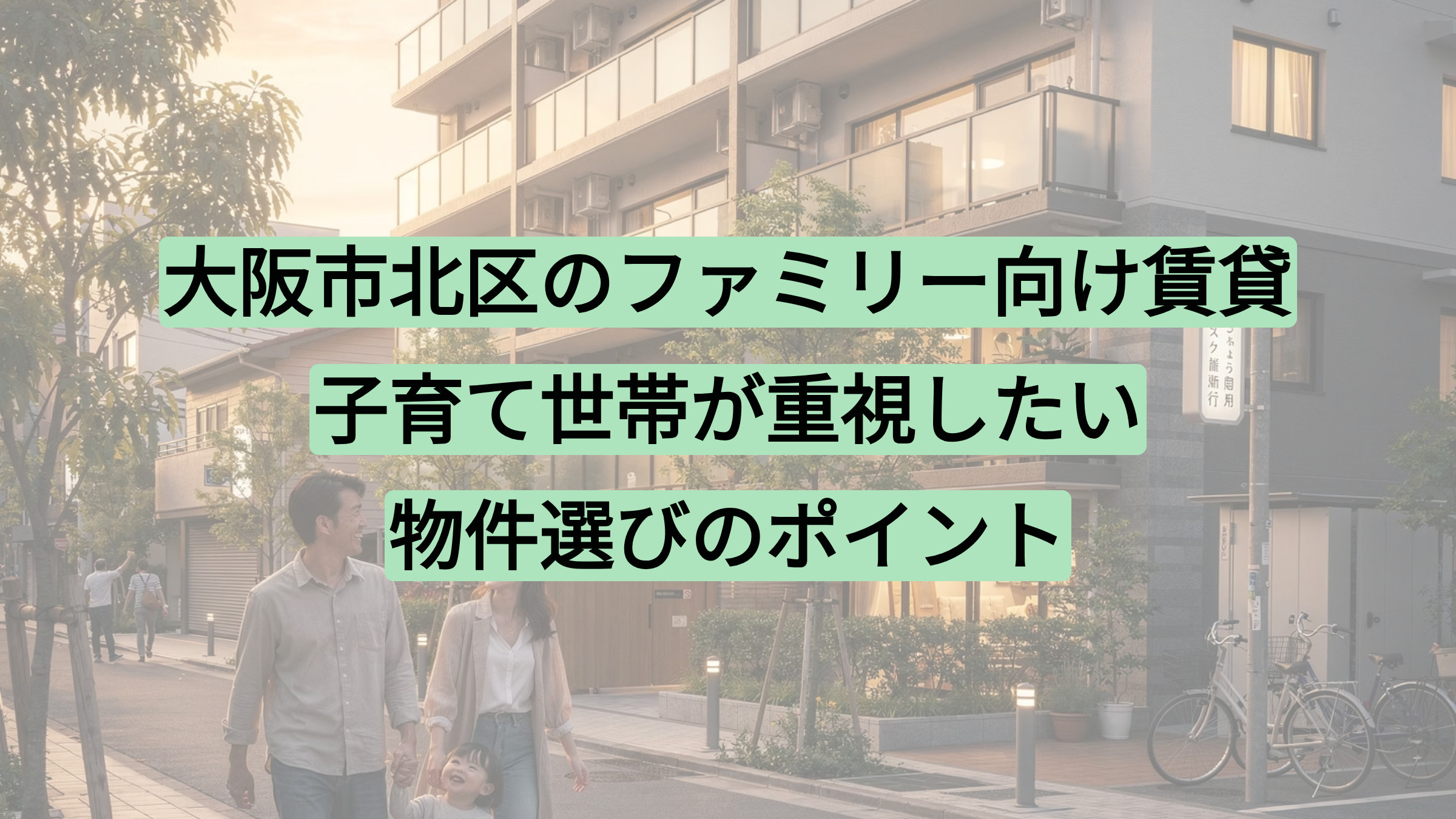大阪市北区のファミリー向け賃貸|子育て世帯が重視したい物件選びのポイントの画像