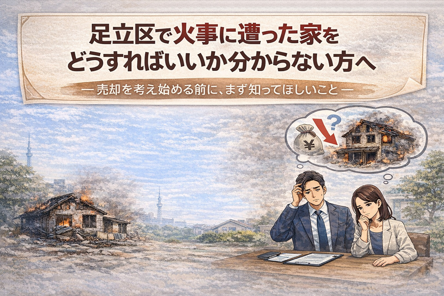 足立区で火事に遭った家をどうすればいいか分からない方へ ――売却を考え始める前に、まず知ってほしいことの画像