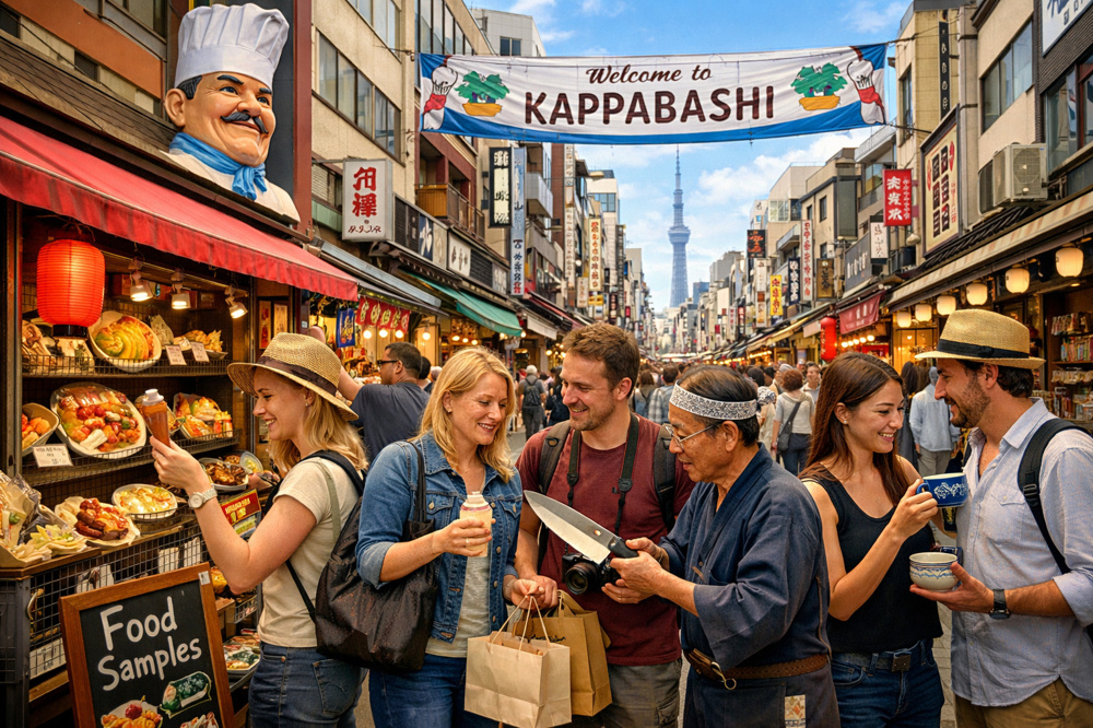 外国人が楽しむ東京の名所「かっぱ橋道具街」日本の食文化が集まる特別な通りの画像