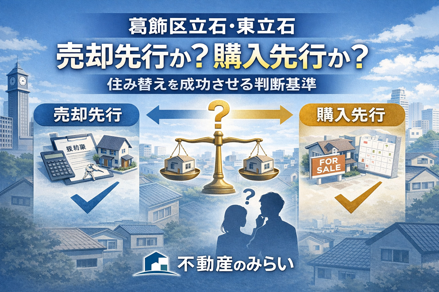 葛飾区立石・東立石で住み替えする際の売却先行と購入先行の判断基準