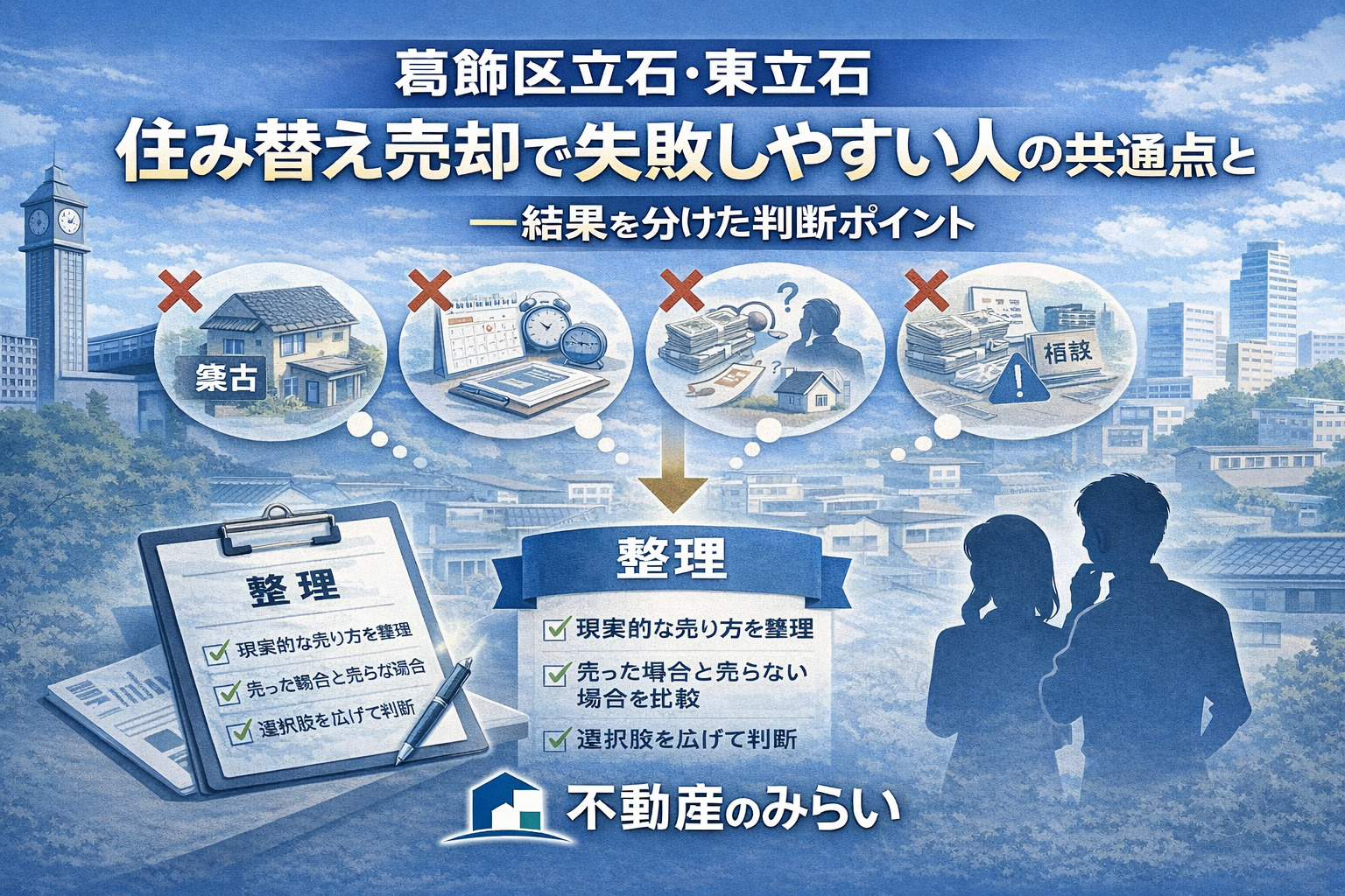 葛飾区立石・東立石の住み替え売却で失敗しやすい人の共通点と回避策