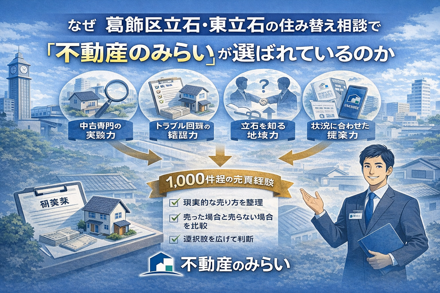 葛飾区立石・東立石の住み替え売却で不動産のみらいが選ばれる理由