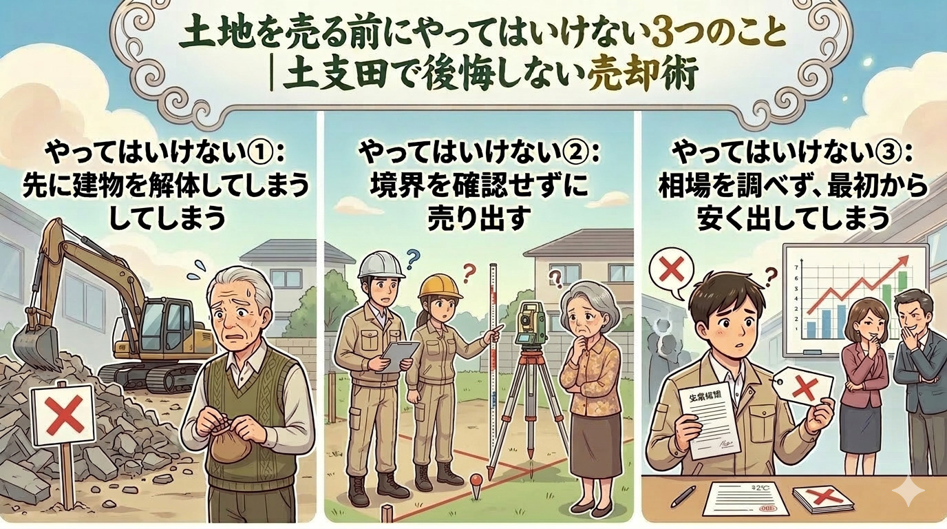 土地を売る前にやってはいけない3つのこと｜土支田で後悔しない売却術