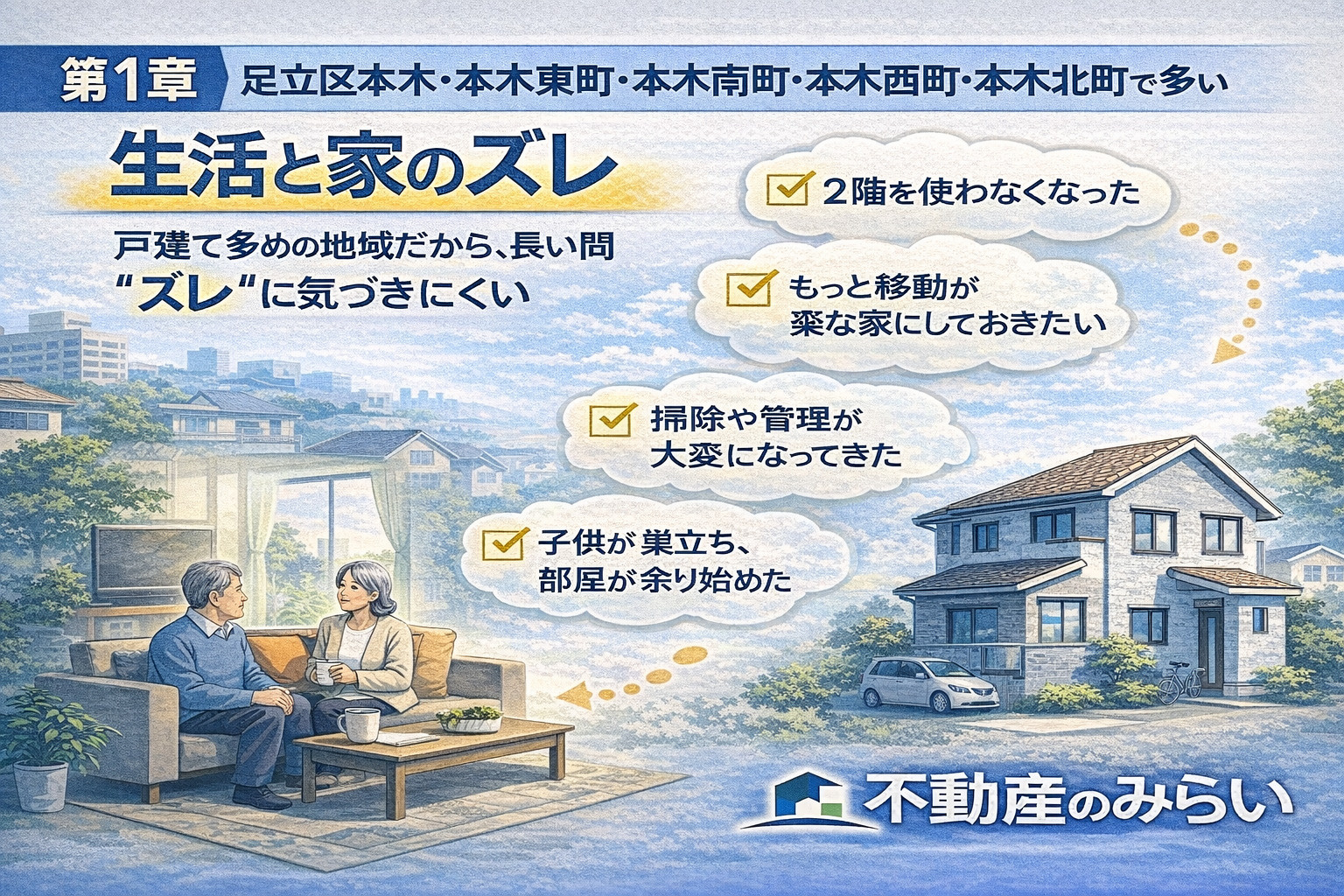 足立区本木・本木東町・本木南町で増えている住み替えのきっかけ