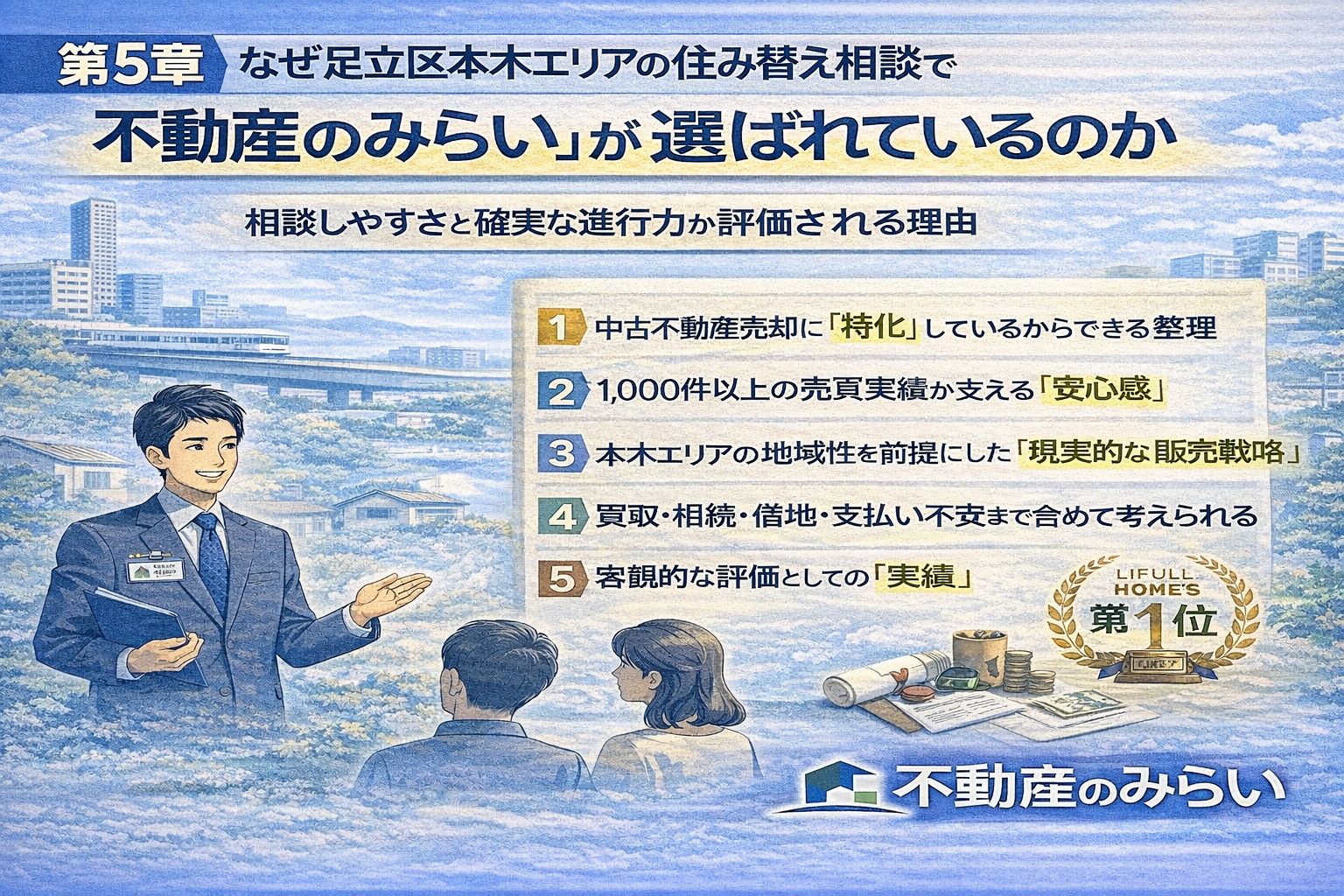 足立区本木エリアで不動産のみらいが住み替え相談で選ばれている理由