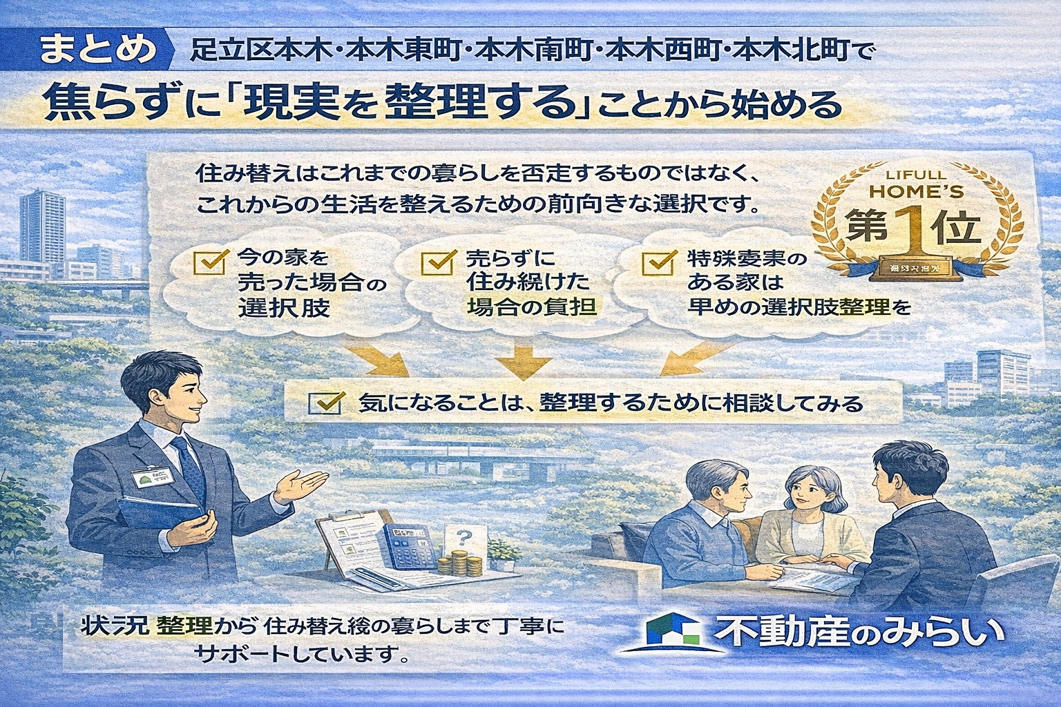 足立区本木エリアで住み替えを後悔しないための中古不動産売却まとめ