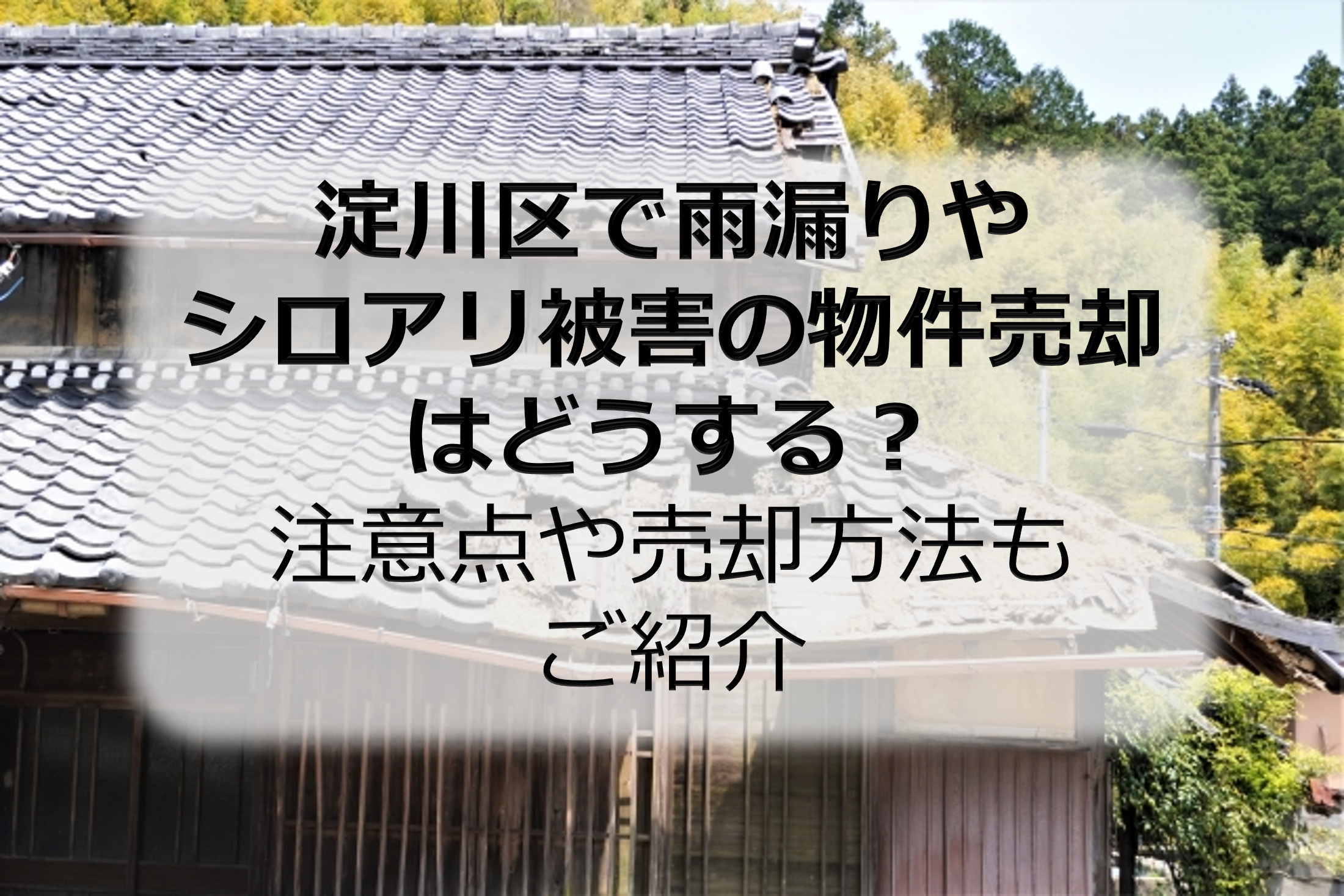 淀川区で雨漏りやシロアリ被害の物件売却はどうする?注意点や売却方法もご紹介の画像