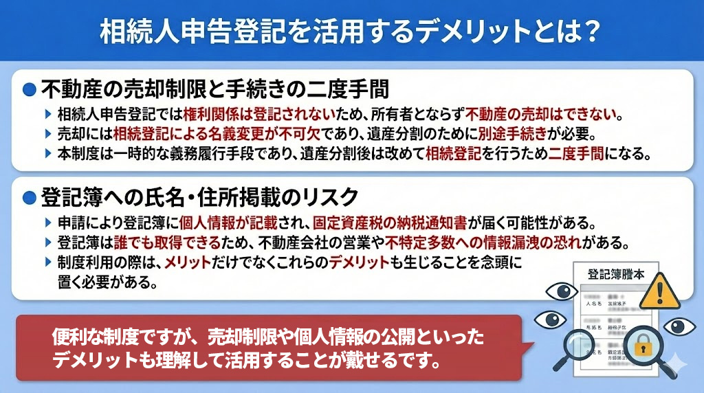 相続人申告登記を活用するデメリットとは？