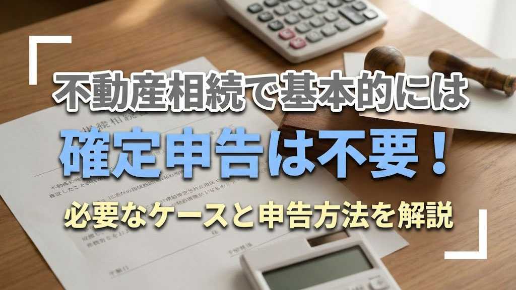 不動産相続で基本的には確定申告は不要！必要なケースと申告方法を解説の画像