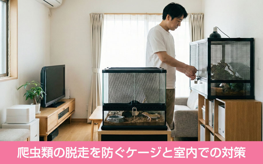 爬虫類の脱走を防ぐケージと室内での対策