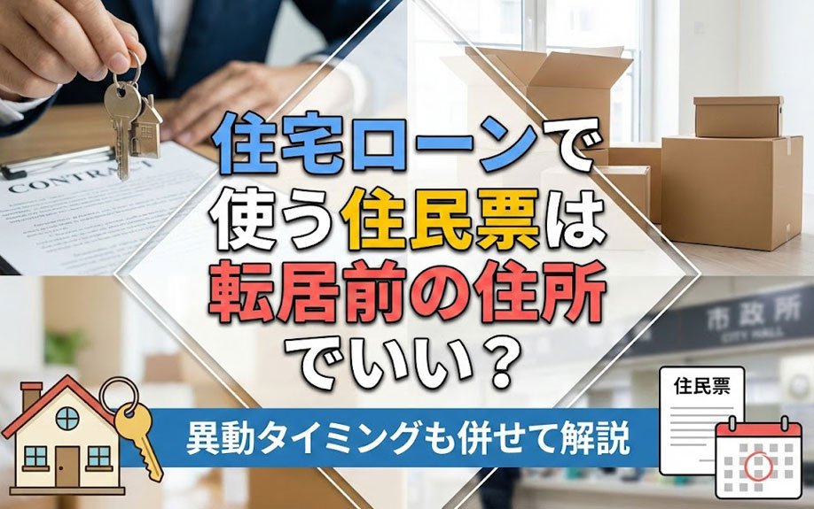 住宅ローンで使う住民票は転居前の住所でいい？異動タイミングも併せて解説