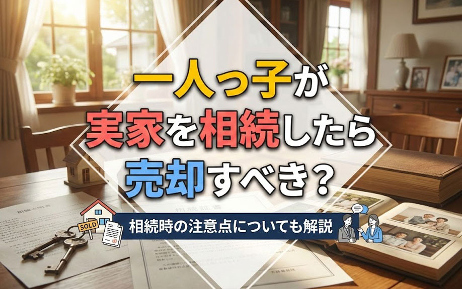一人っ子が実家を相続したら売却すべき？相続時の注意点についても解説