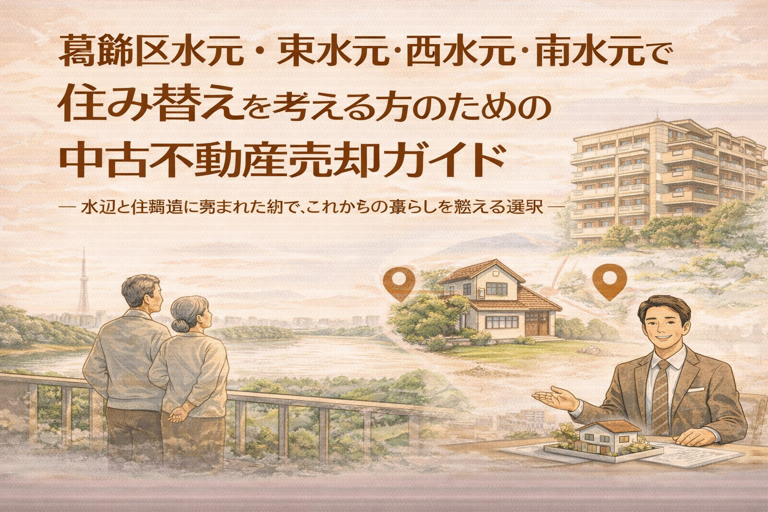 葛飾区水元・東水元・西水元・南水元で住み替えを考える方のための中古不動産売却ガイド ― 水辺と住環境に恵まれた街で、これからの暮らしを整える選択 ―の画像