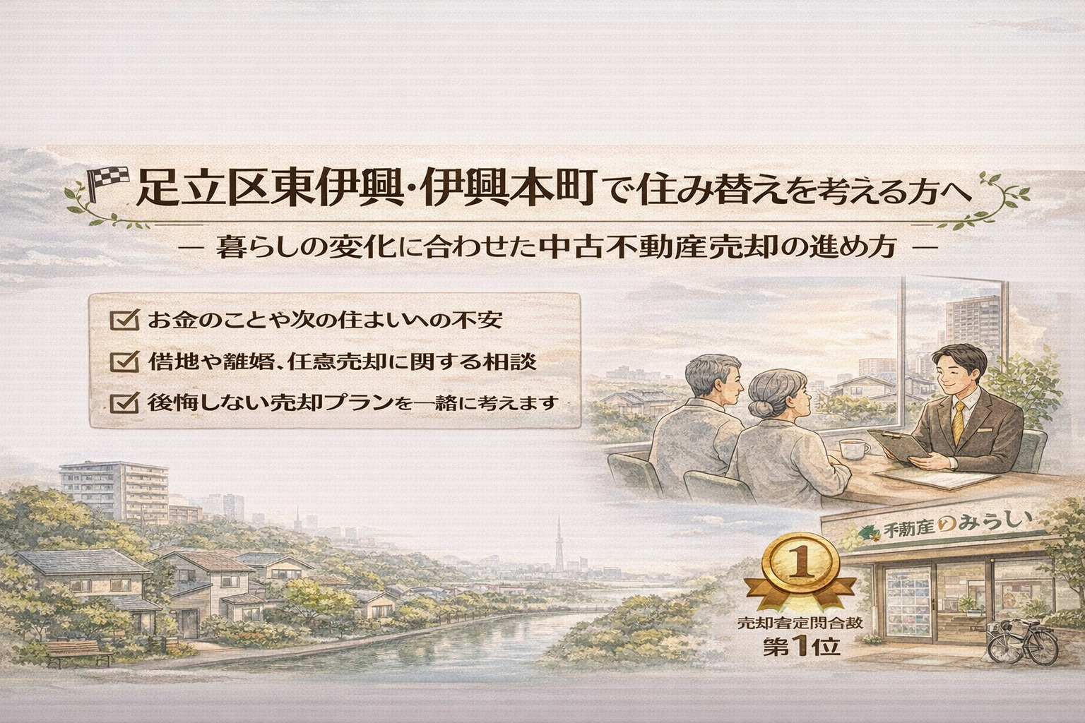足立区東伊興・伊興本町で住み替えを考える方へ ― 暮らしの変化に合わせた中古不動産売却の進め方 ―の画像