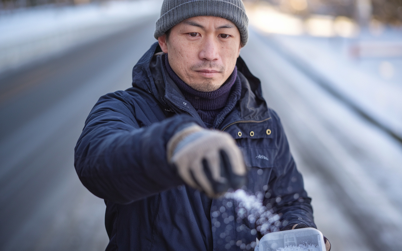 雪道で安全に歩くための塩化カルシウム活用法！正しい散布方法を知ろうの画像