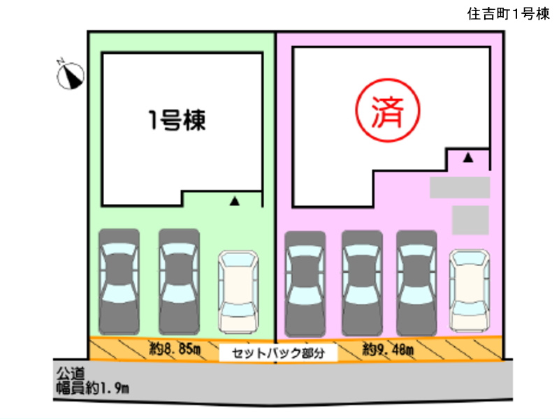 碧南市の新築住宅　住吉町　配置図