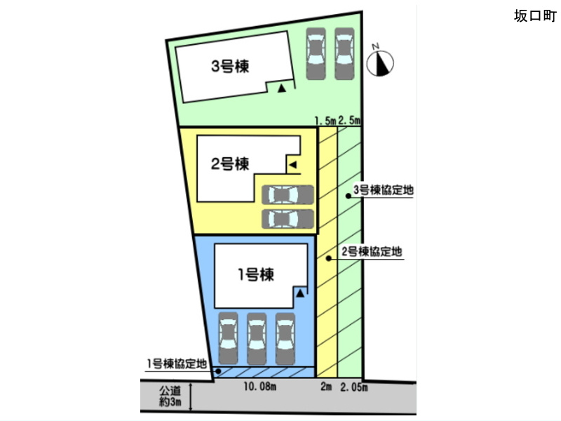 碧南市の新築住宅　坂口町２号棟　配置図