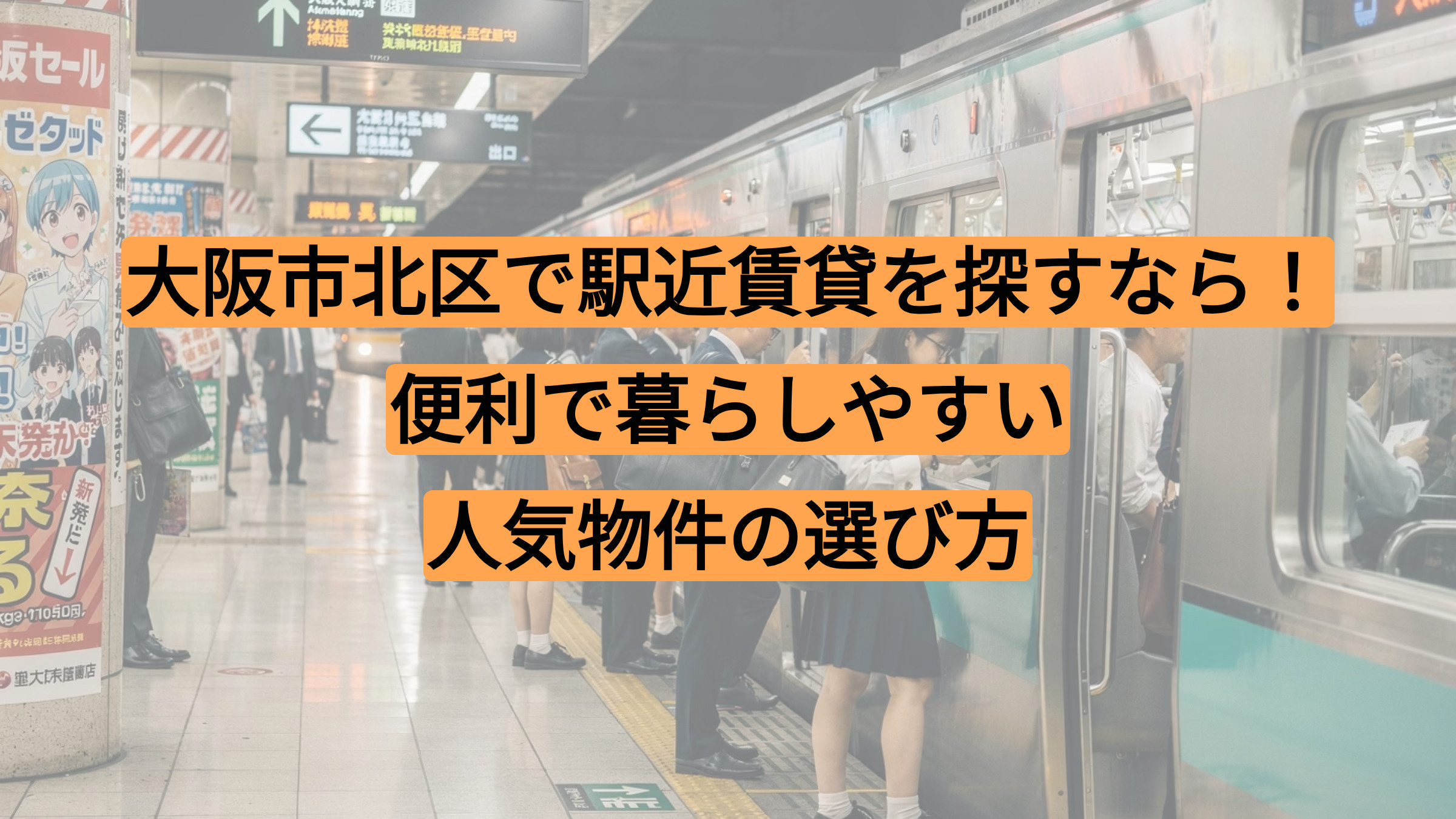 大阪市北区で駅近賃貸を探すなら！便利で暮らしやすい人気物件の選び方の画像