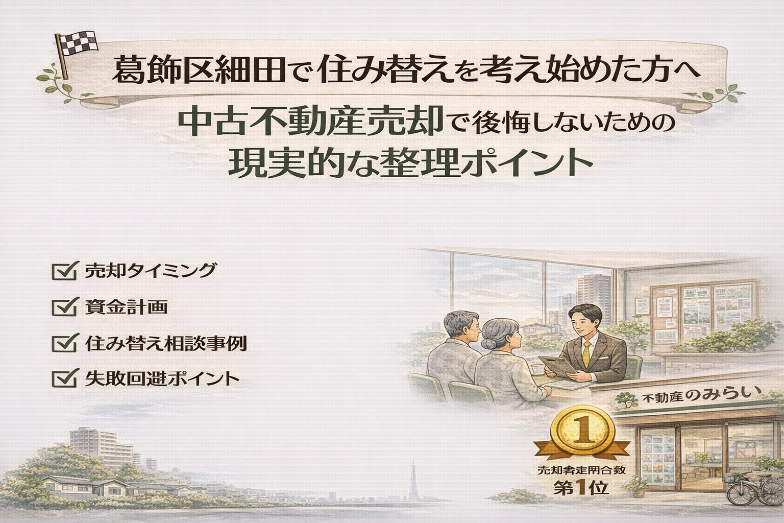 葛飾区細田で住み替えを考え始めた方へ｜中古不動産売却で後悔しないための現実的な整理ポイントの画像