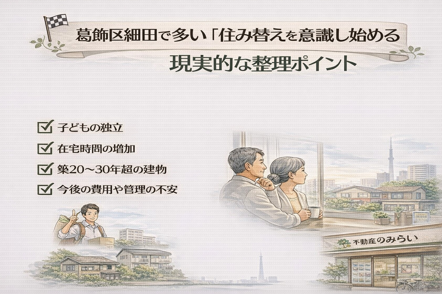 葛飾区細田で住み替えを意識し始めるきっかけ
