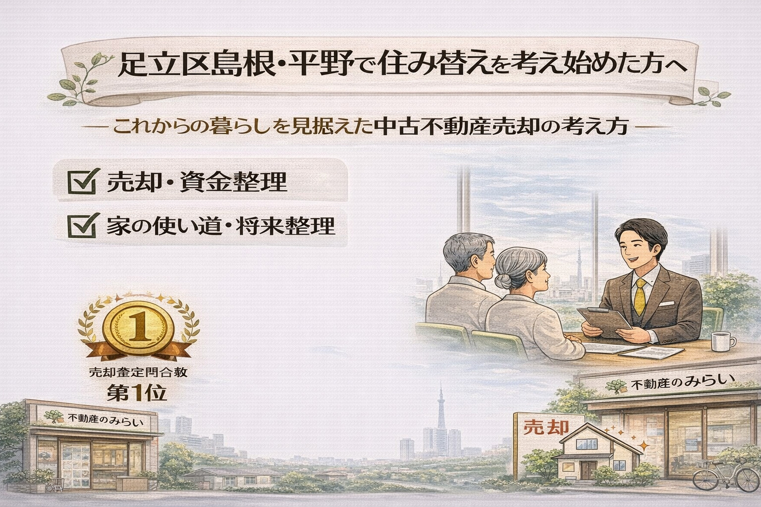 足立区島根・平野で住み替えを考え始めた方へ ― これからの暮らしを見据えた中古不動産売却の考え方 ―の画像