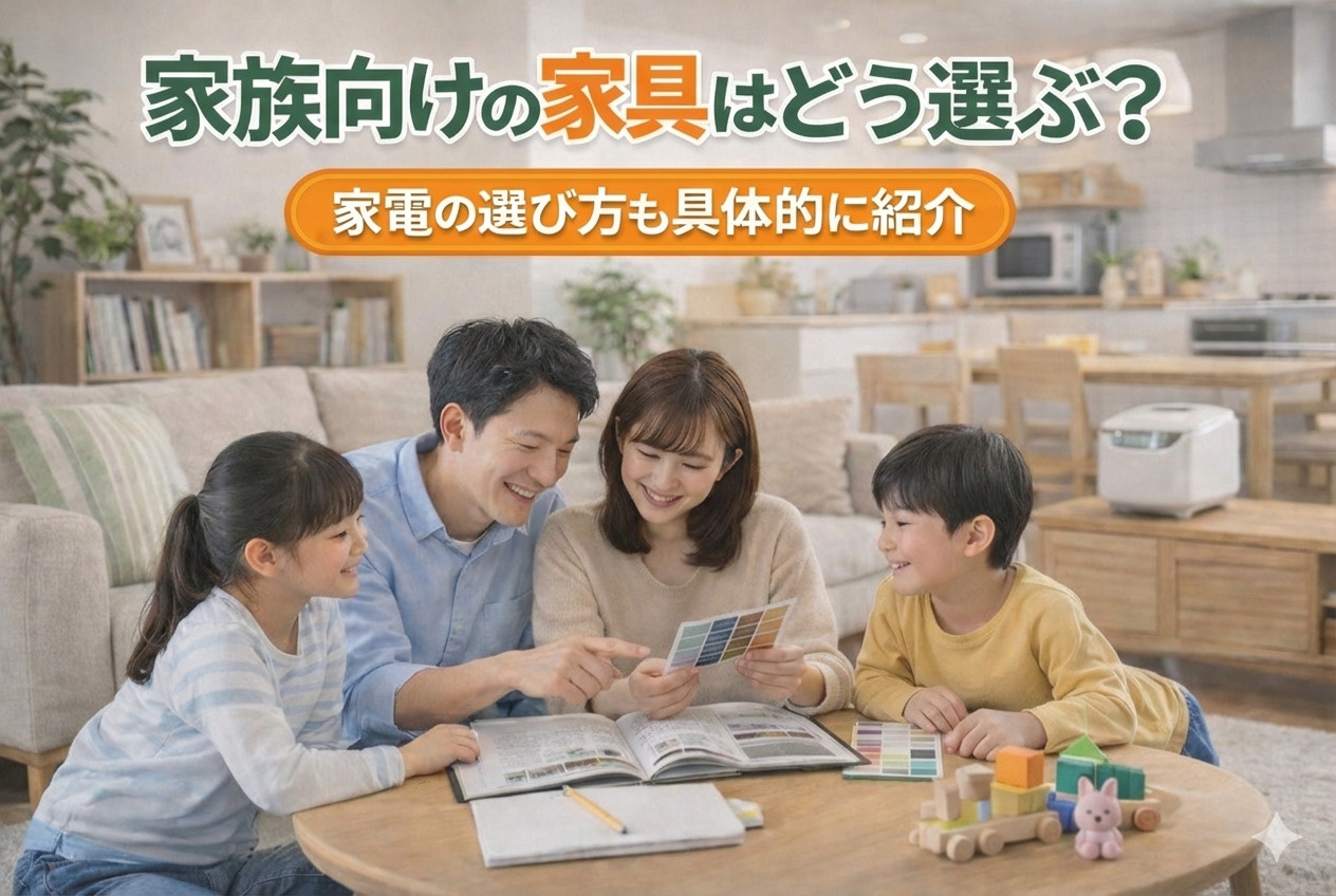 家族向けの家具はどう選ぶ？家電の選び方も具体的に紹介の画像