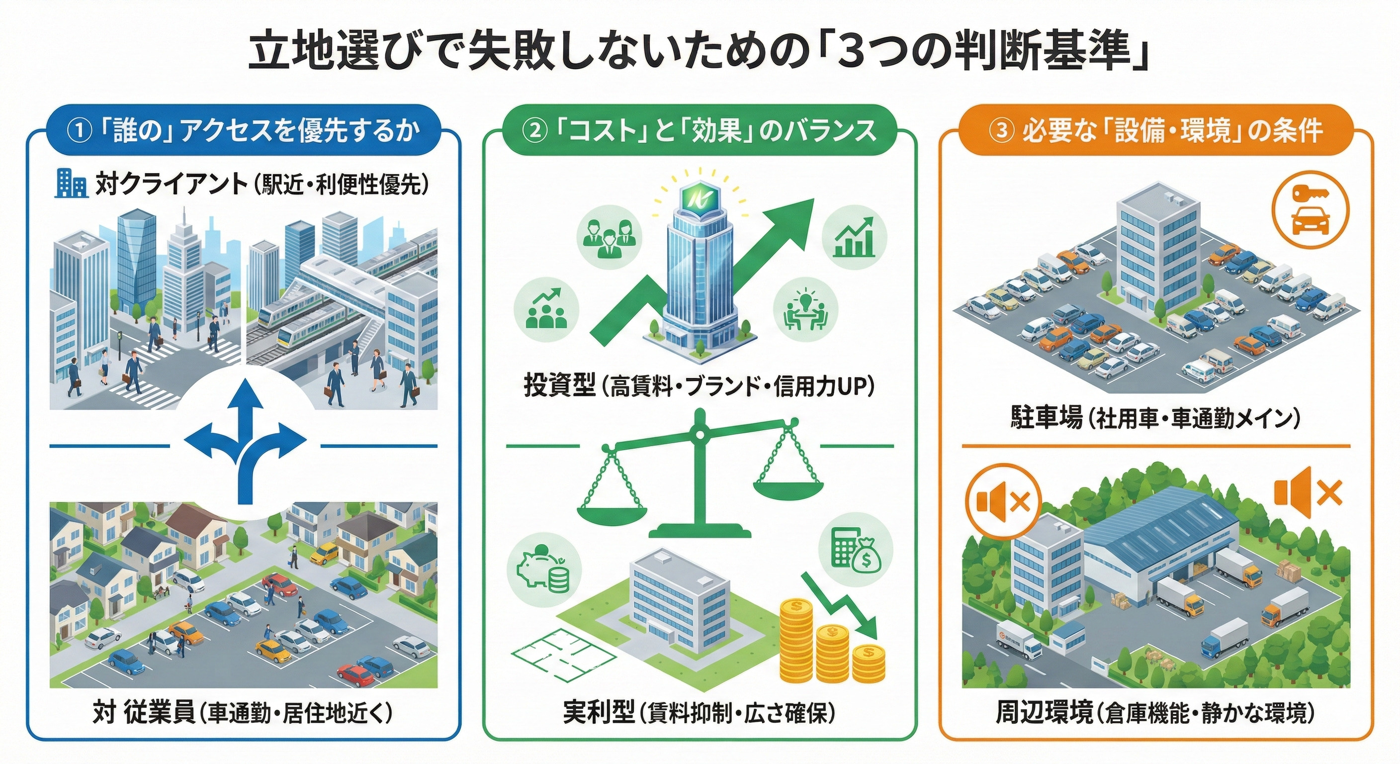 立地選びで失敗しないための「3つの判断基準」