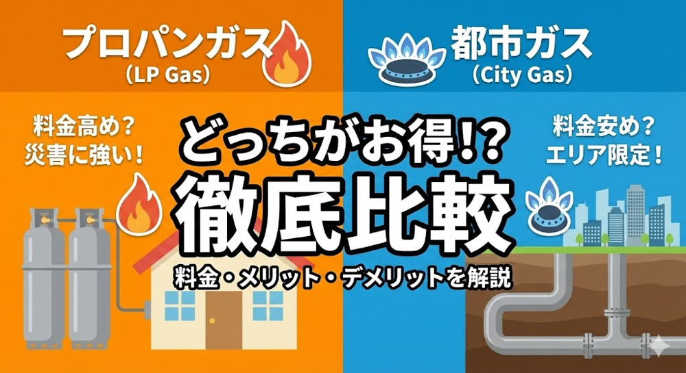 プロパンガスと都市ガスどっちがいい？選び方と違いを比較解説の画像