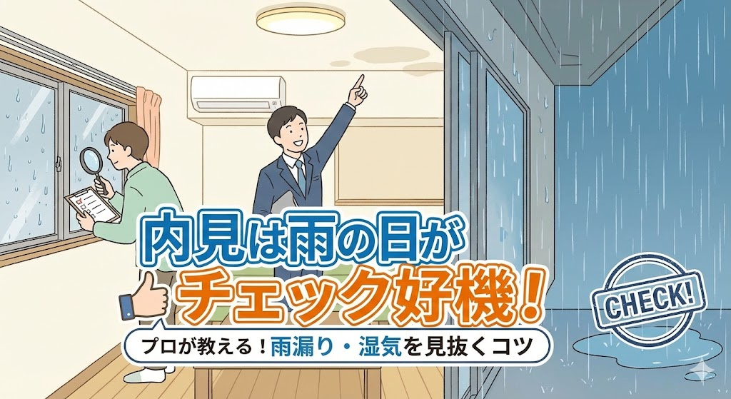 内見は雨の日がチェックの好機！見るべきポイントを押さえて後悔しない選び方の画像
