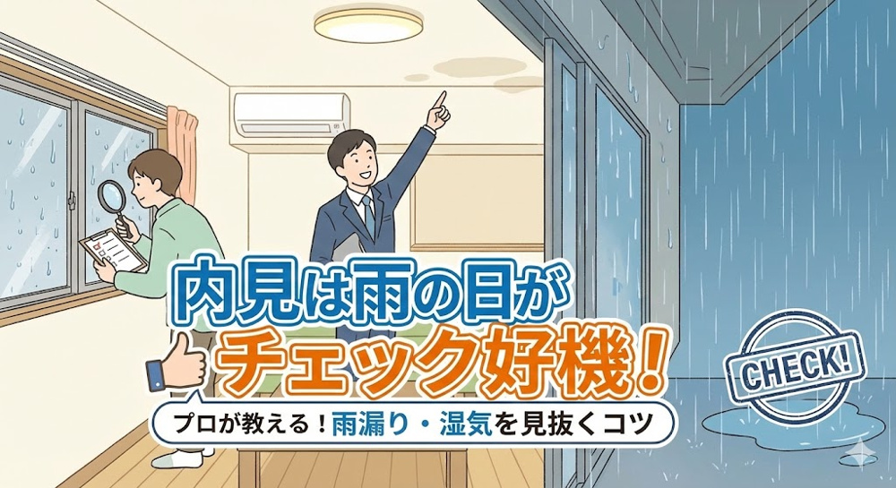 内見は雨の日がチェックの好機！見るべきポイントを押さえて後悔しない選び方の画像
